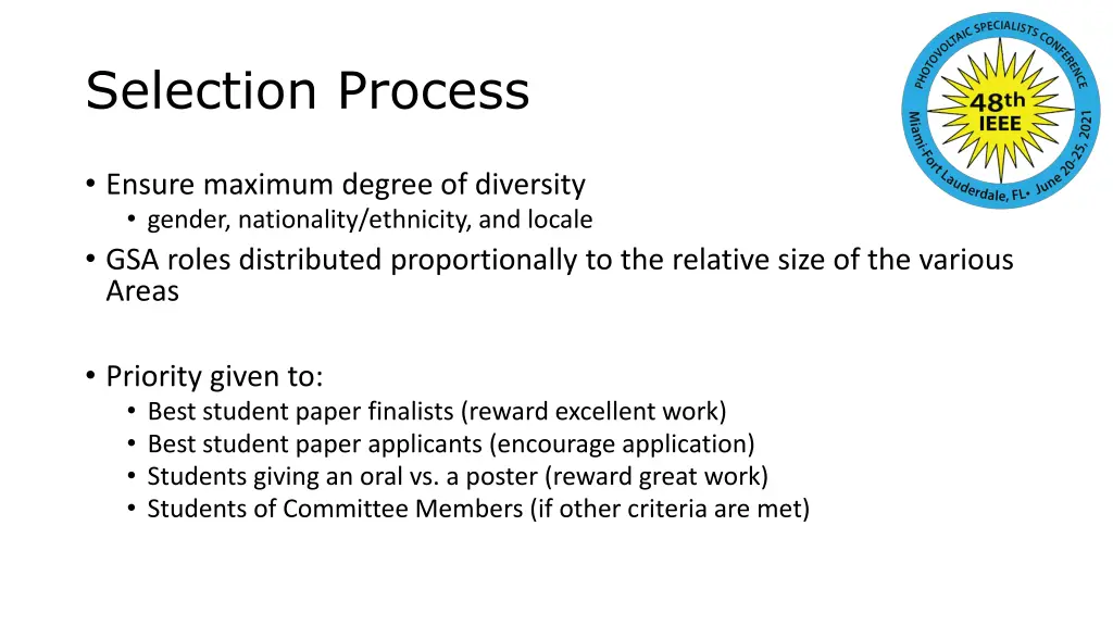 selection process