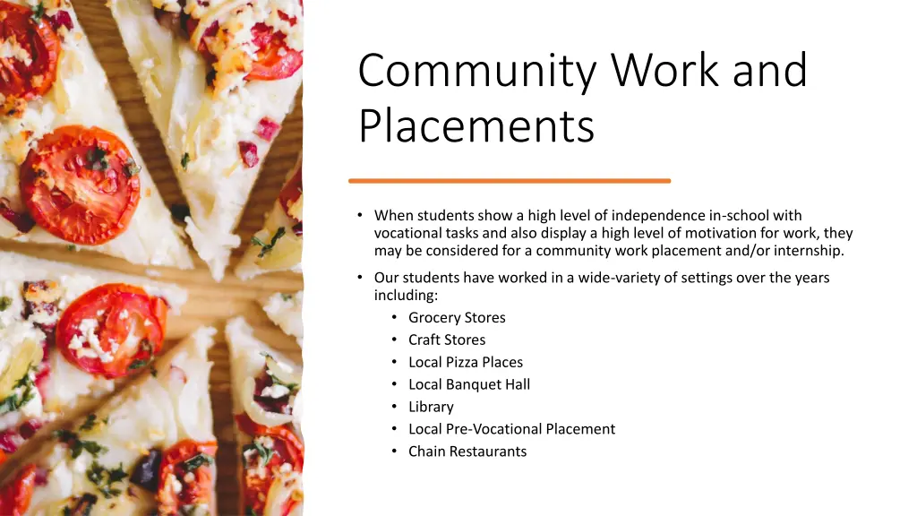 community work and placements