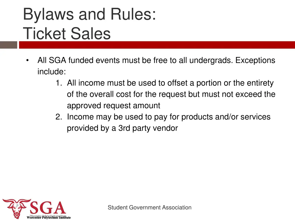 bylaws and rules ticket sales