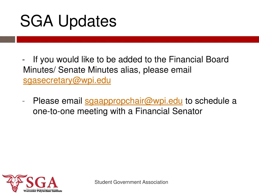 sga updates