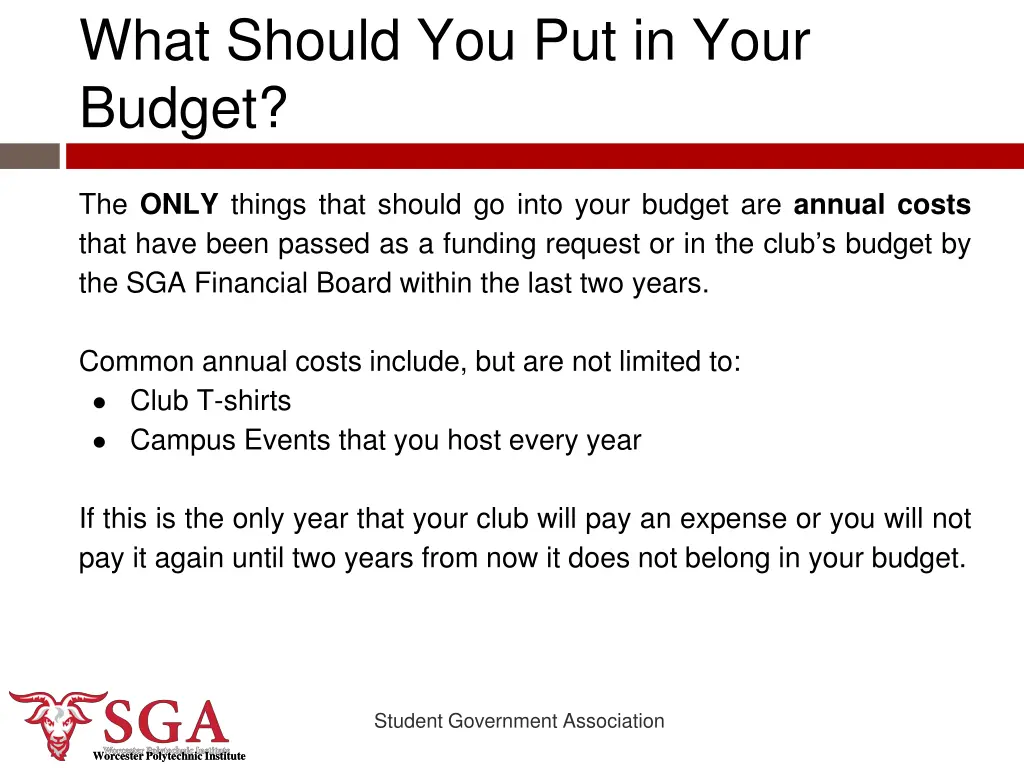 what should you put in your budget