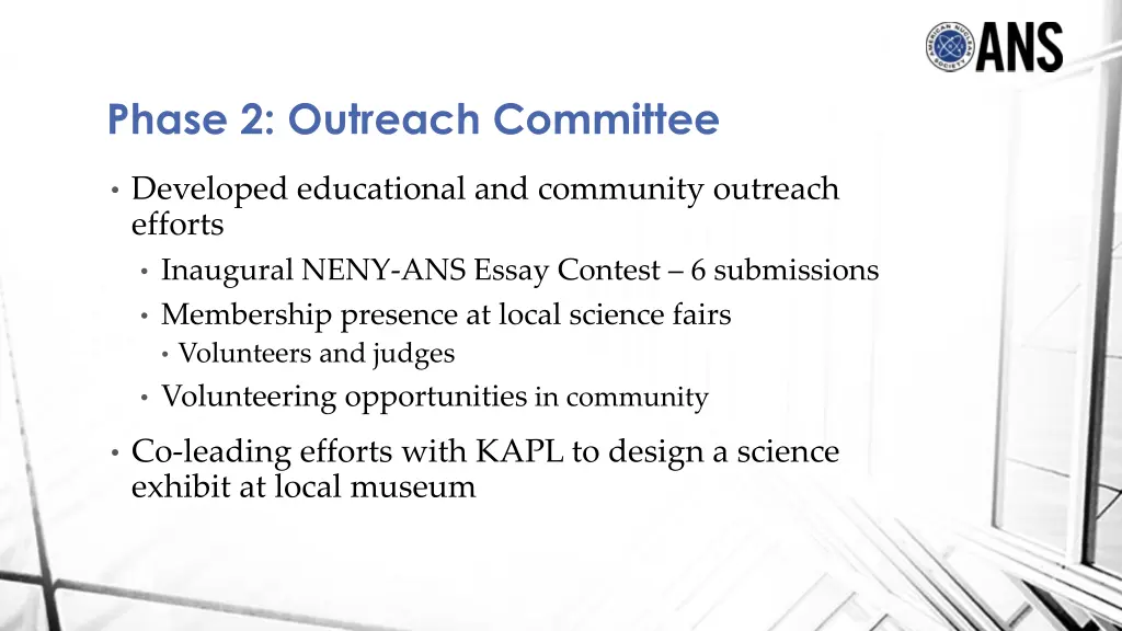 phase 2 outreach committee