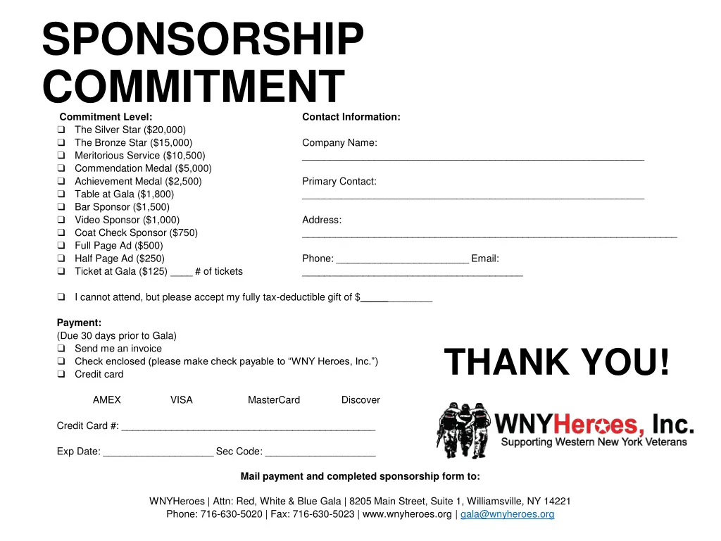 sponsorship commitment commitment level