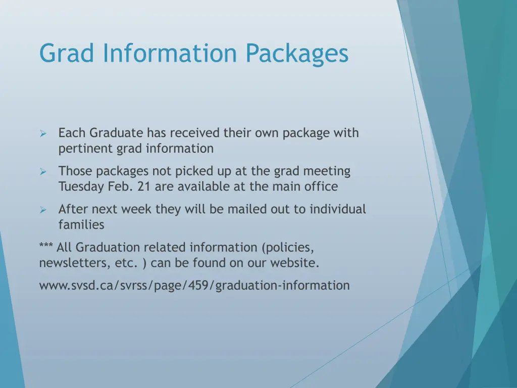 grad information packages