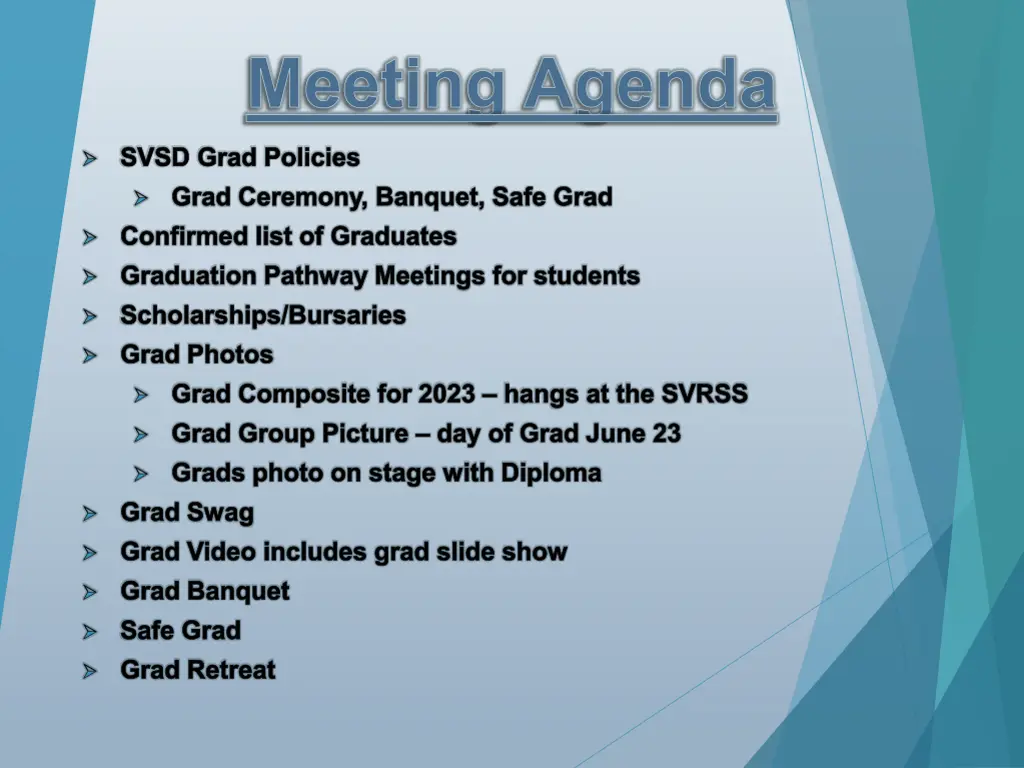 meeting agenda