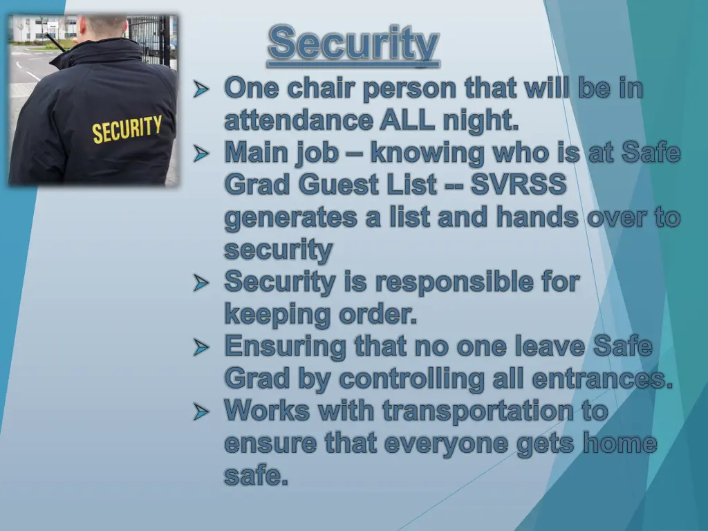 security one chair person that will