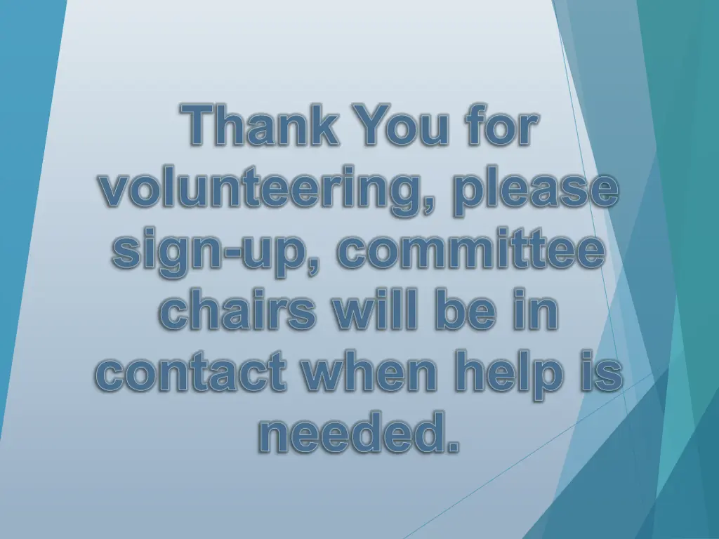 thank you for volunteering please sign