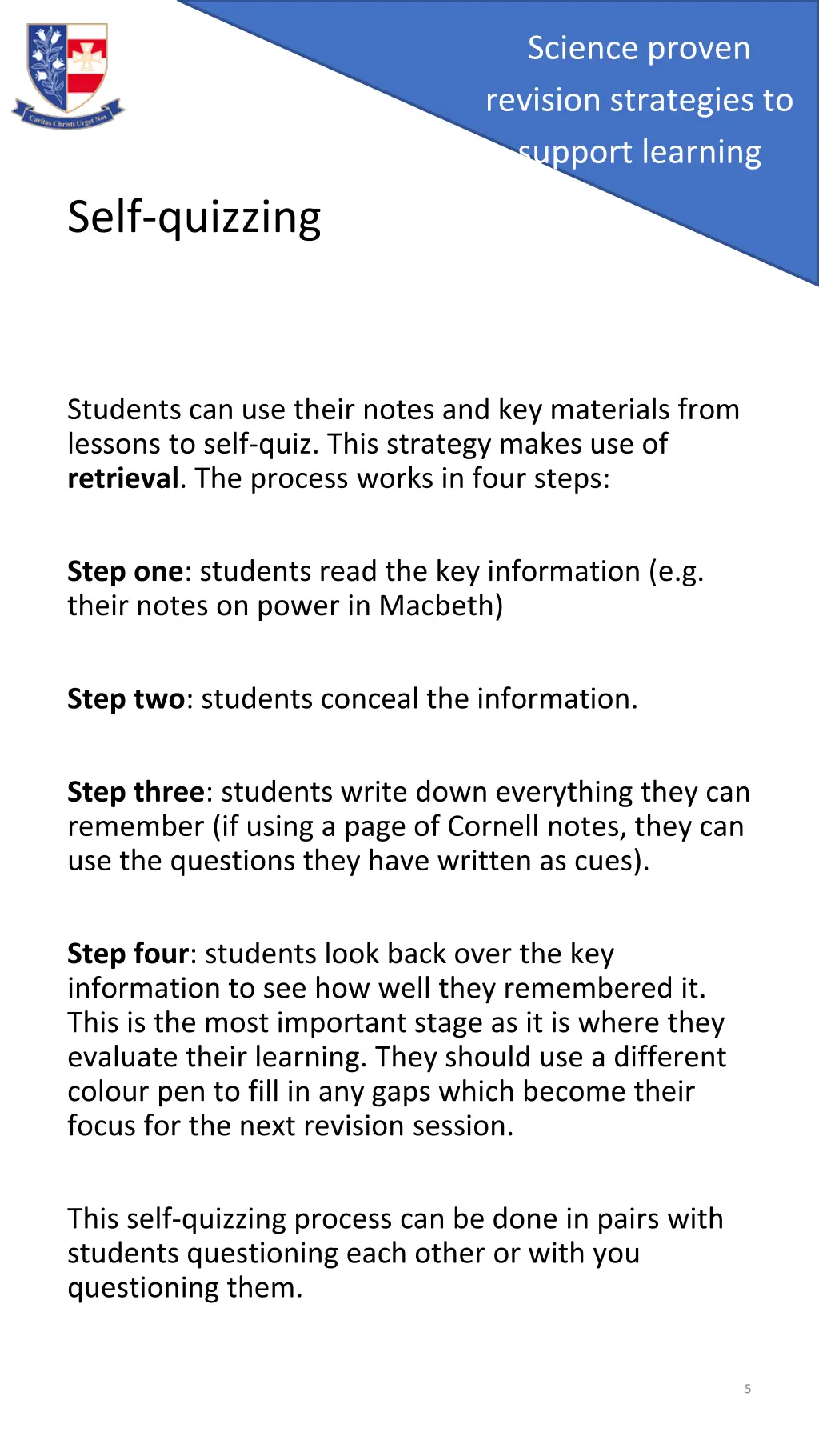 science proven revision strategies to support 4