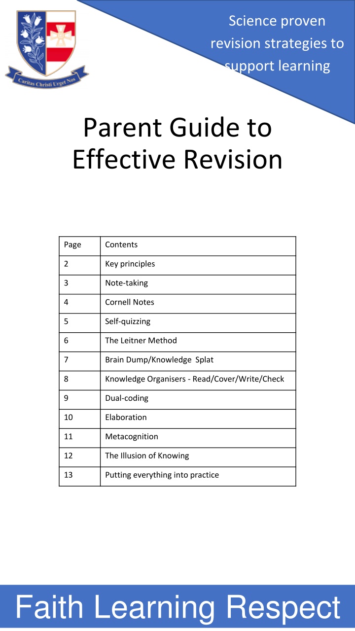 science proven revision strategies to support