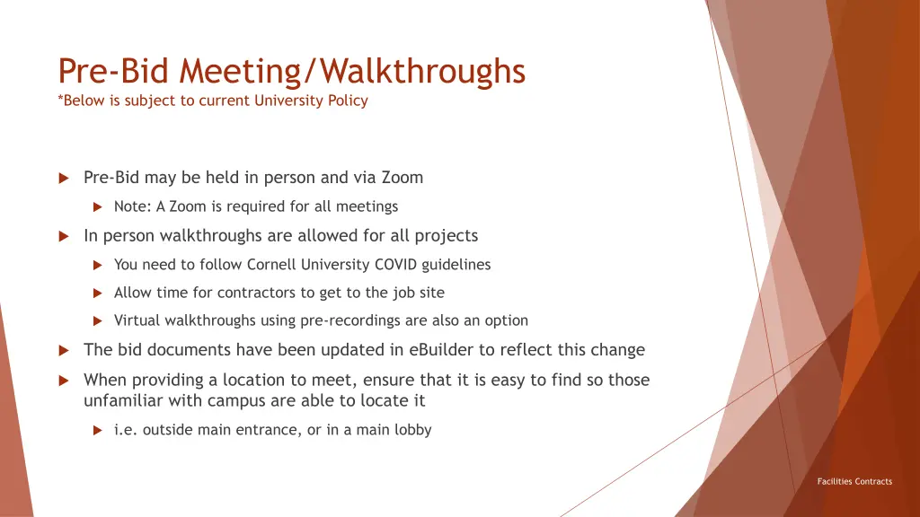 pre bid meeting walkthroughs below is subject