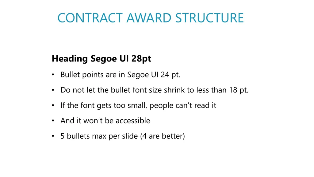 contract award structure