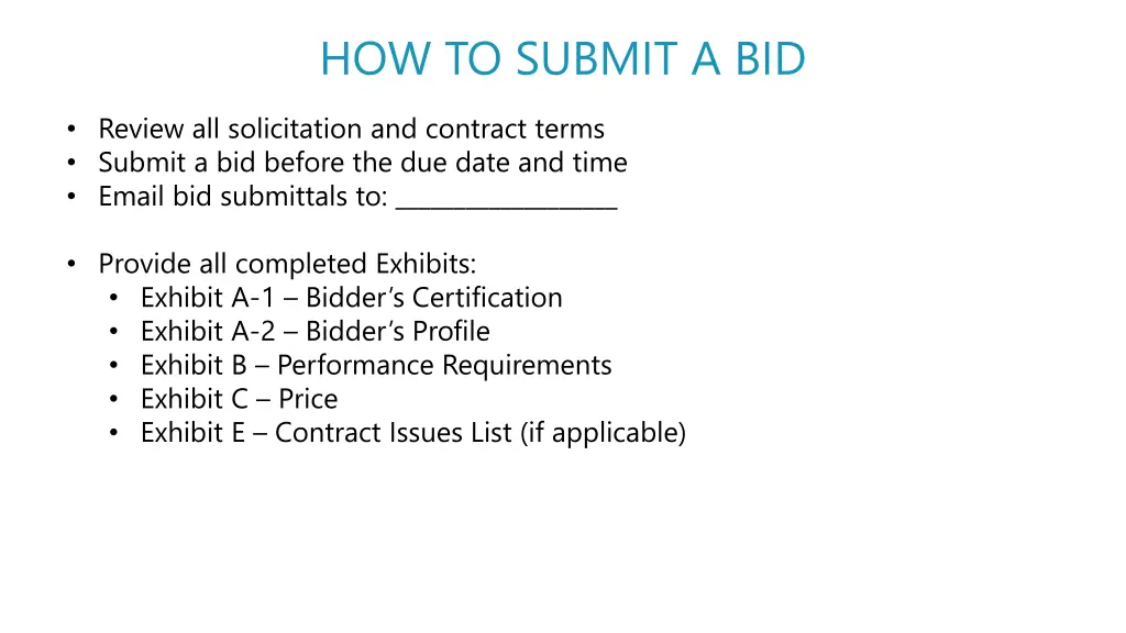 how to submit a bid