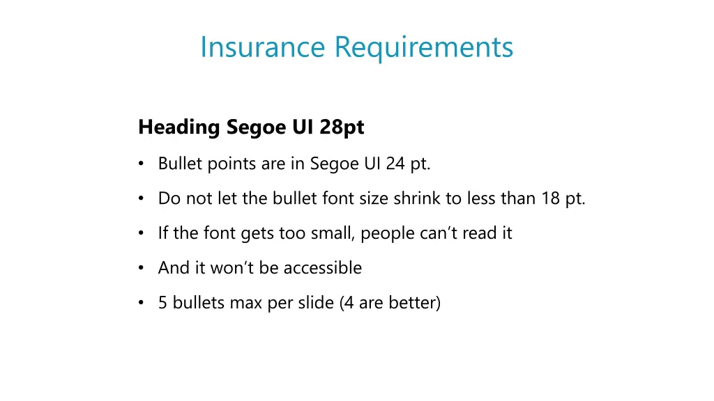 insurance requirements