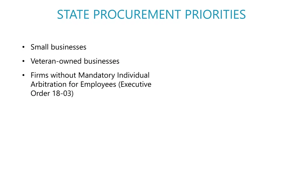 state procurement priorities