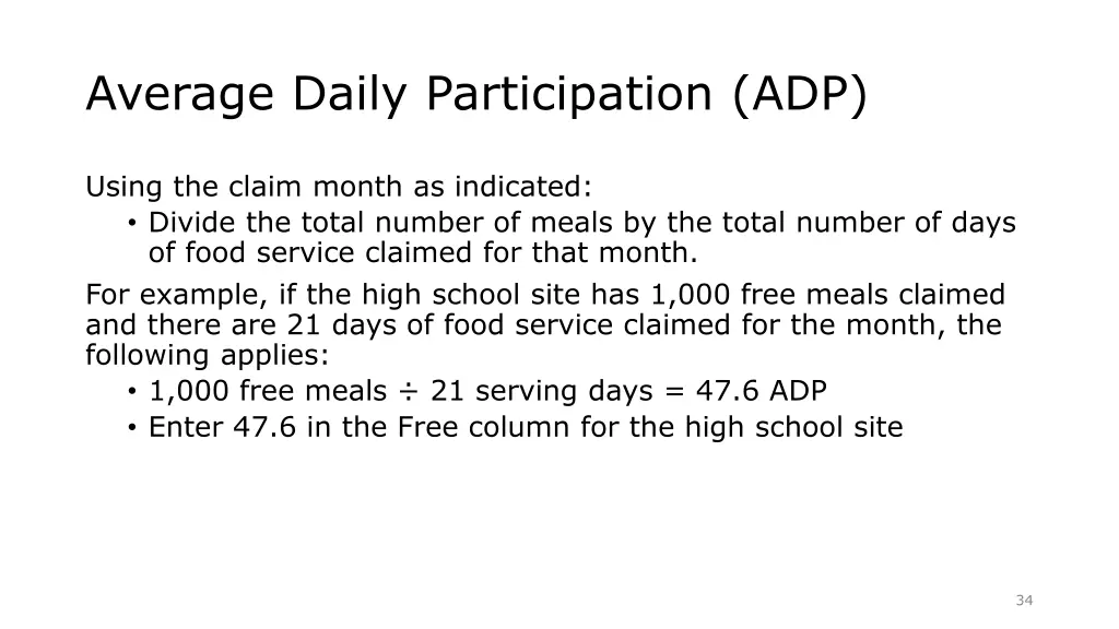 average daily participation adp