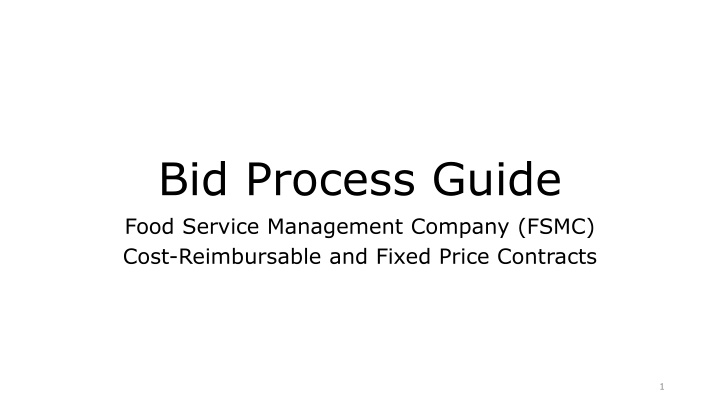 bid process guide food service management company