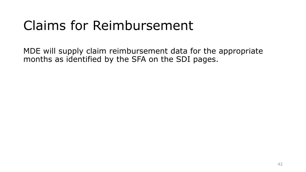 claims for reimbursement