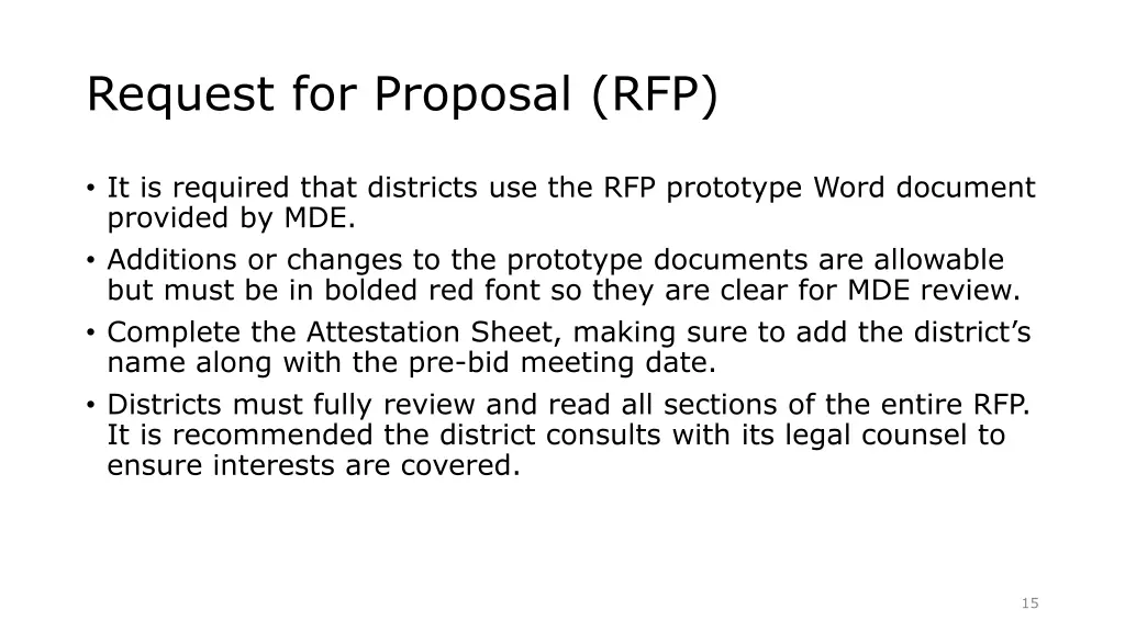 request for proposal rfp