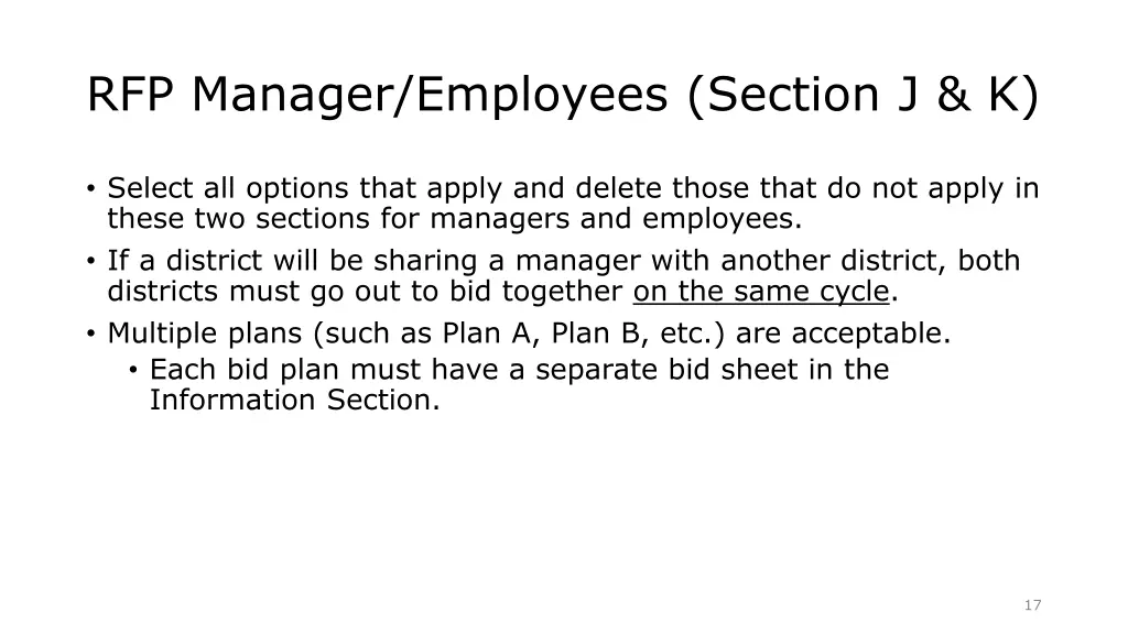 rfp manager employees section j k