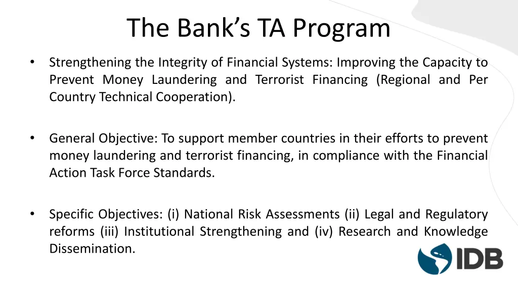 the bank s ta program