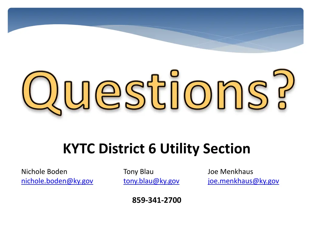 kytc district 6 utility section