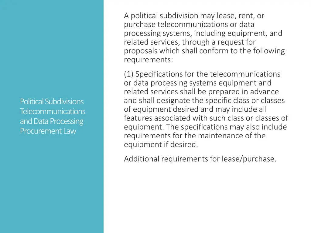 a political subdivision may lease rent