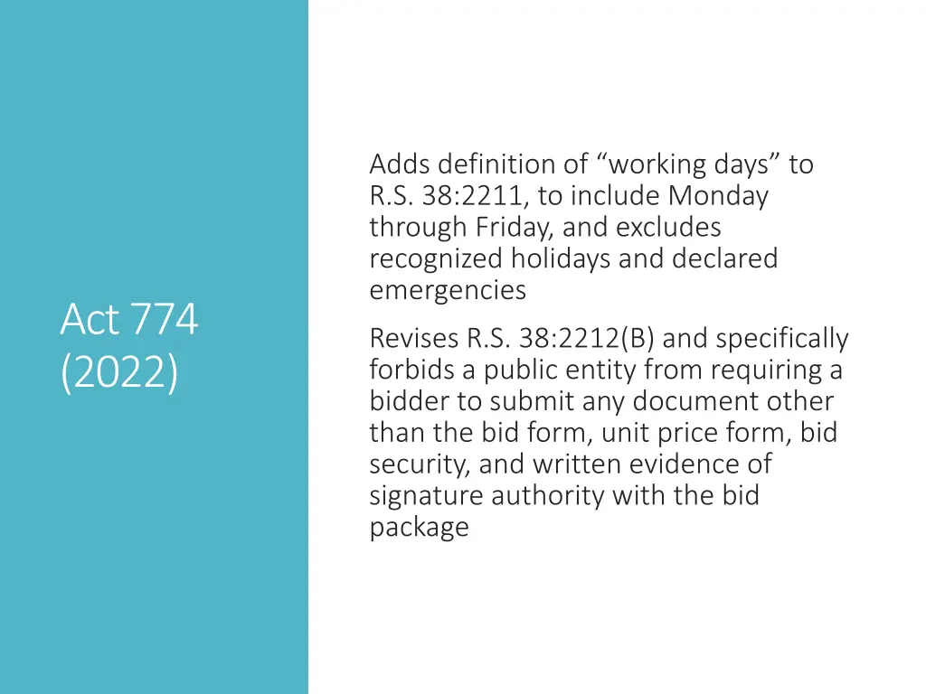 adds definition of working days to r s 38 2211