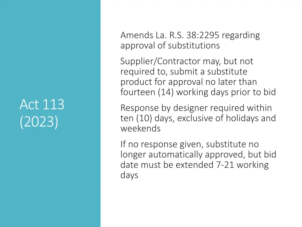 amends la r s 38 2295 regarding approval 1