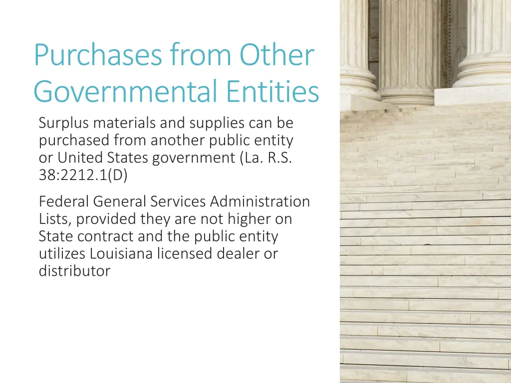 purchases from other governmental entities