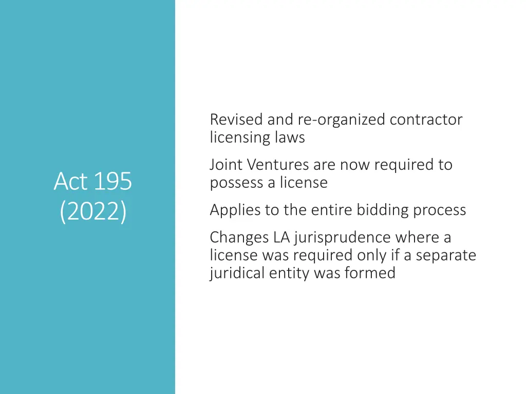 revised and re organized contractor licensing laws