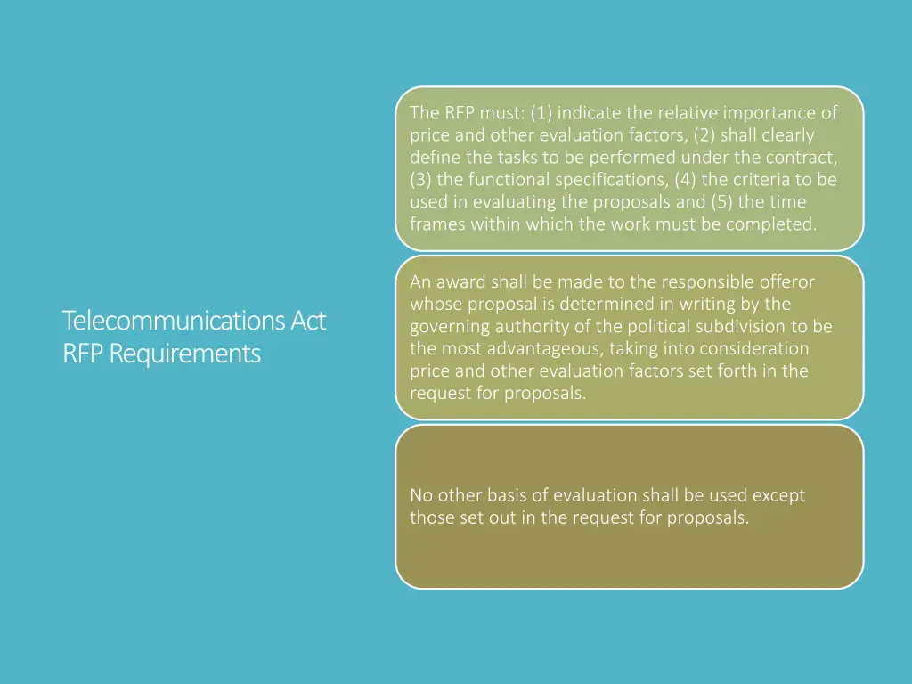 the rfp must 1 indicate the relative importance