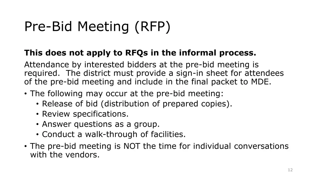 pre bid meeting rfp