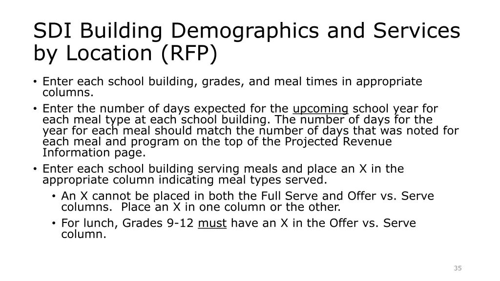 sdi building demographics and services