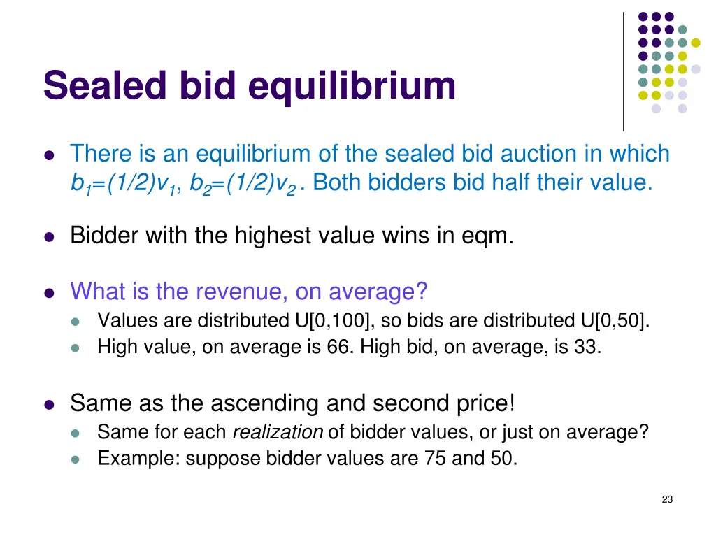 sealed bid equilibrium