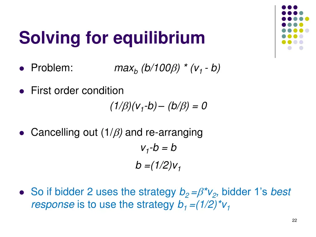 solving for equilibrium