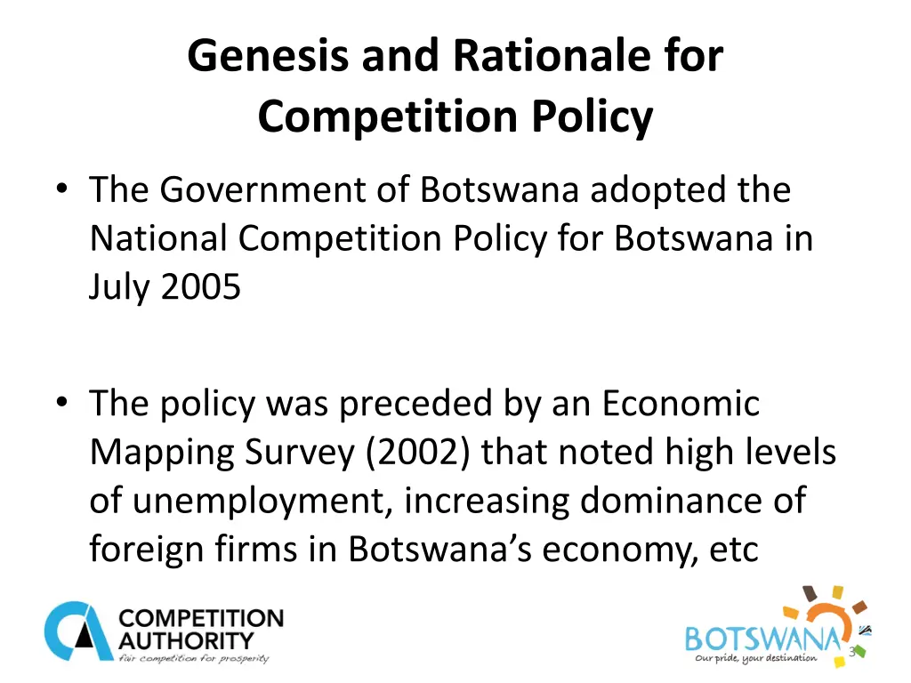 genesis and rationale for competition policy