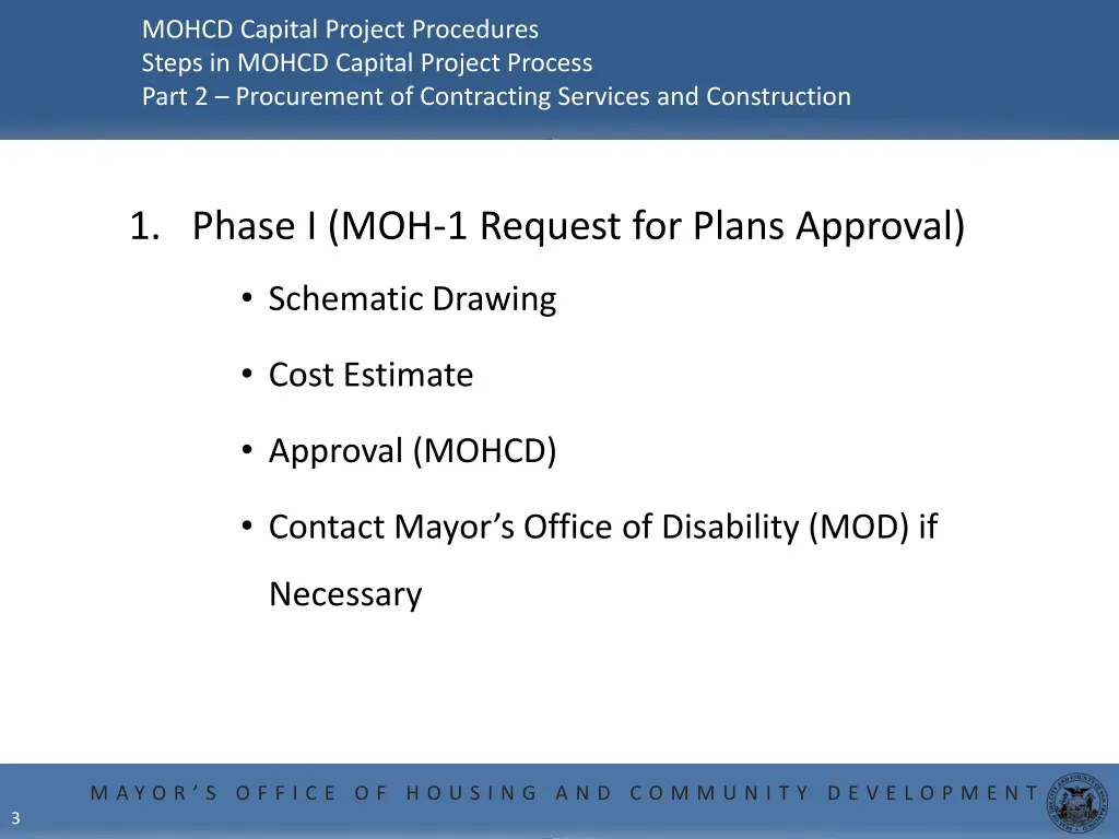 mohcd capital project procedures steps in mohcd 1