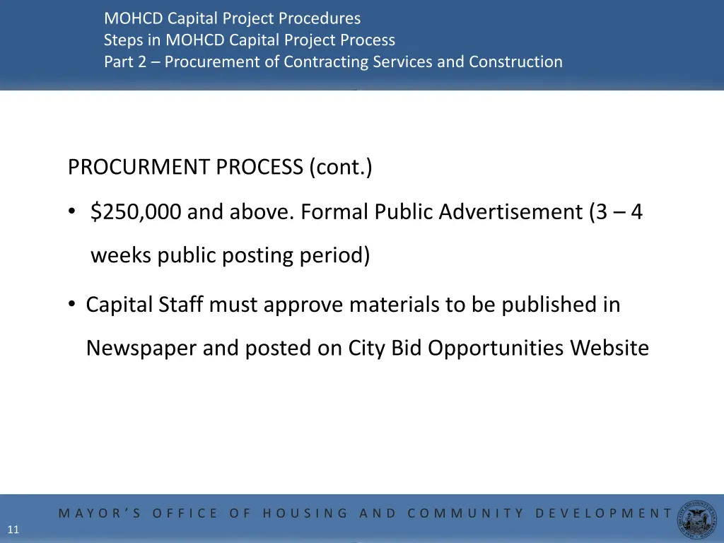 mohcd capital project procedures steps in mohcd 9