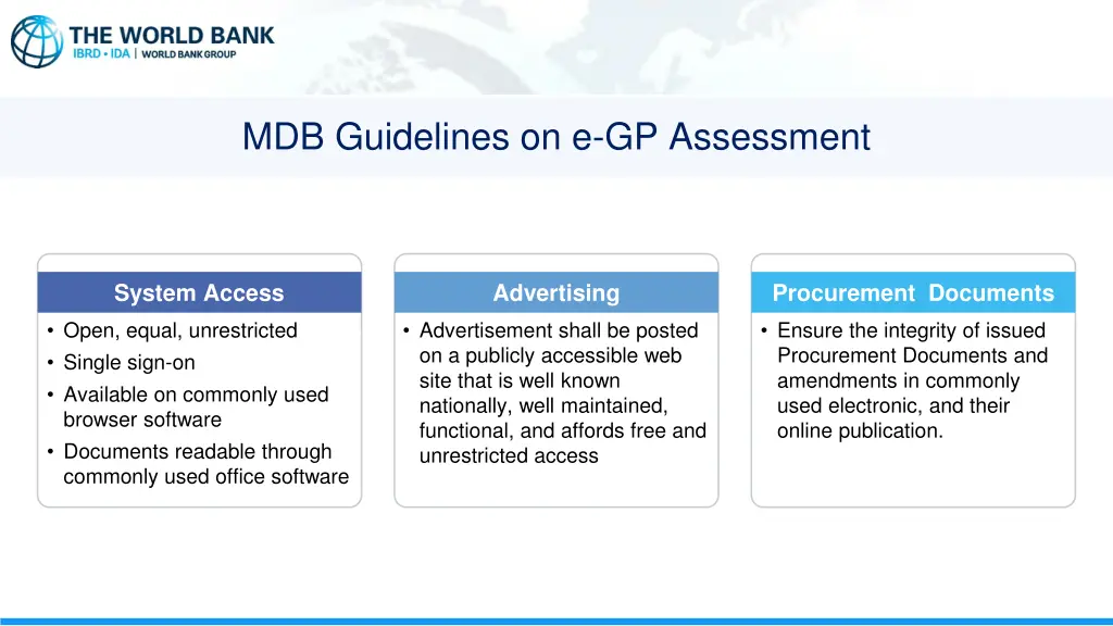 mdb guidelines on e gp assessment