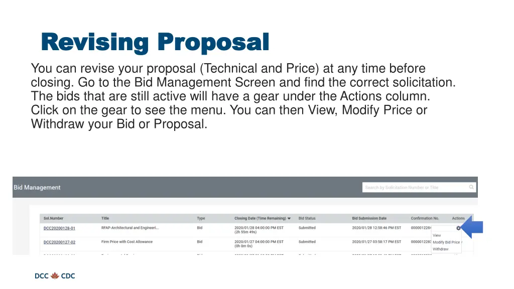 revising proposal revising proposal