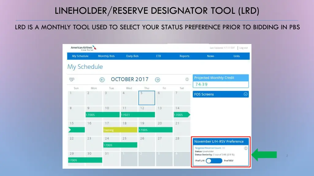 lineholder reserve designator tool lrd