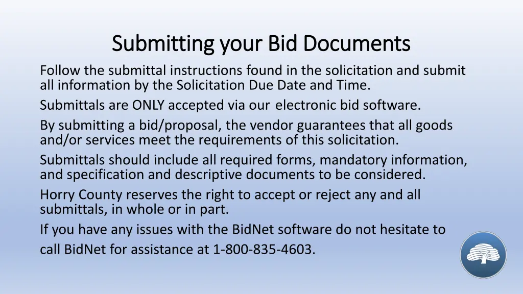 submitting your bid documents submitting your