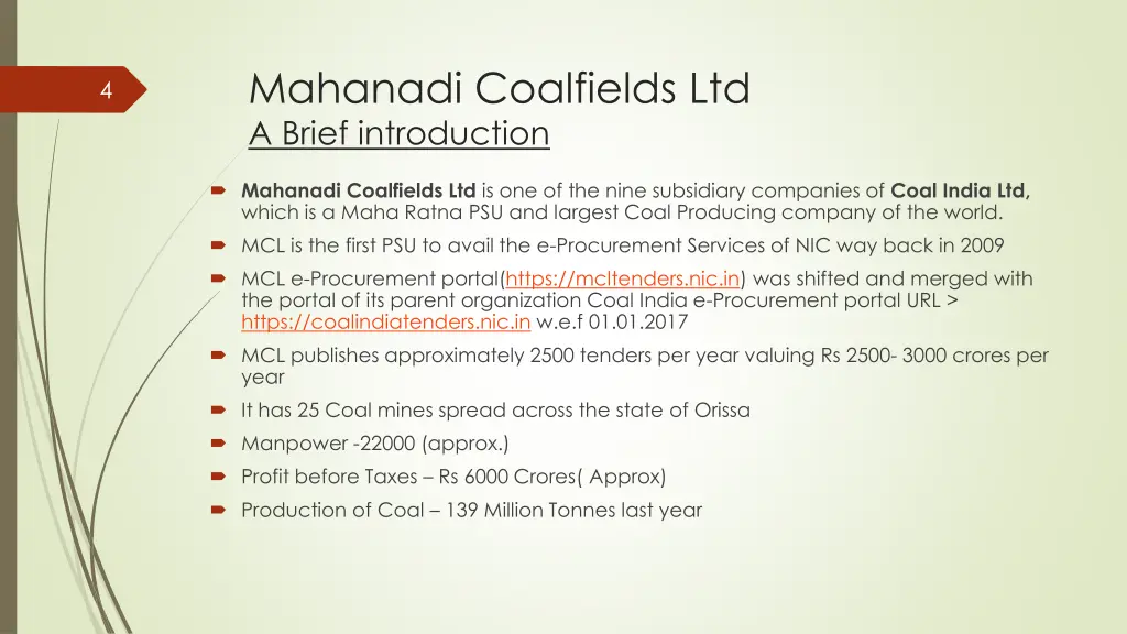 mahanadi coalfields ltd a brief introduction