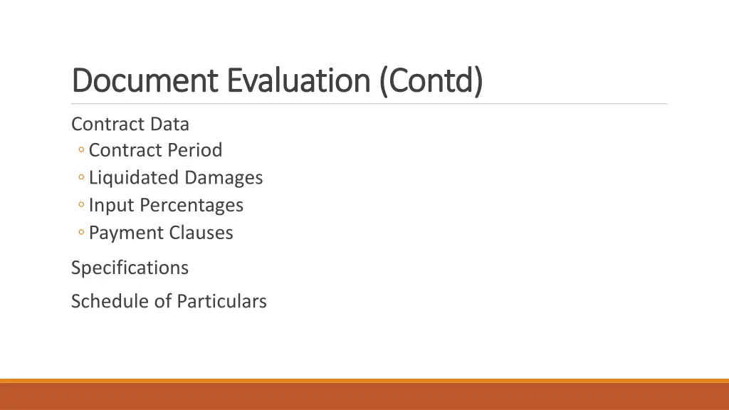 document evaluation document evaluation contd