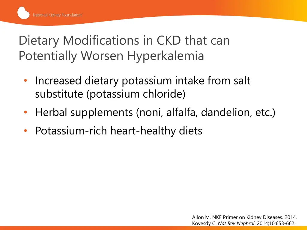 dietary modifications in ckd that can potentially