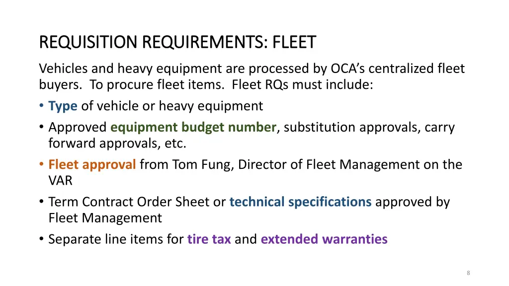 requisition requirements fleet requisition