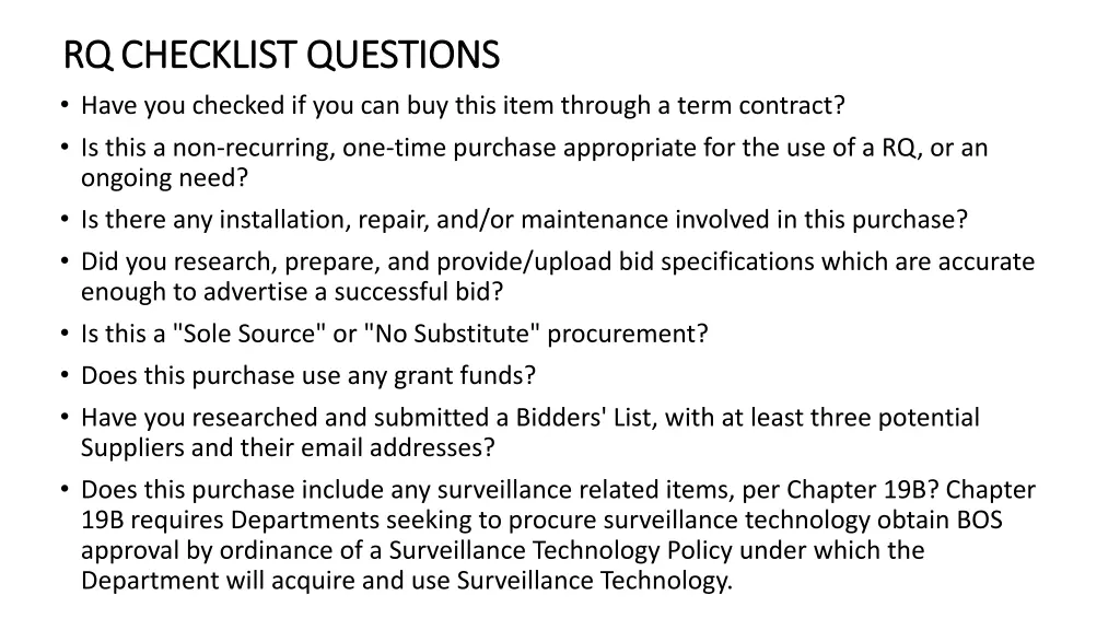 rq checklist questions rq checklist questions