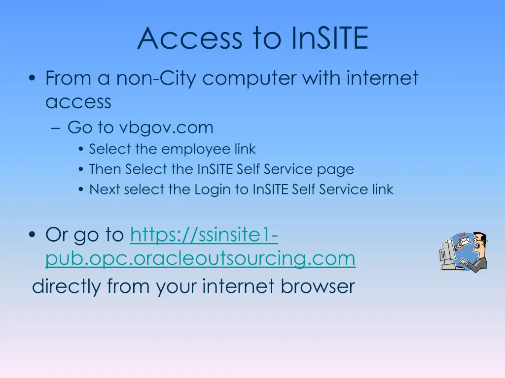 access to insite from a non city computer with