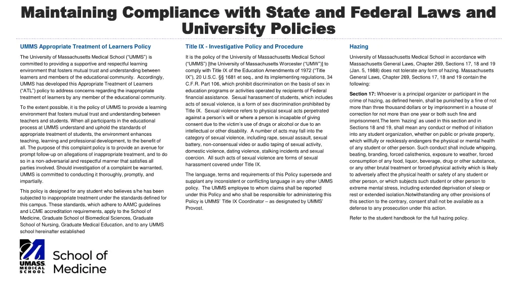 maintaining compliance with state and federal