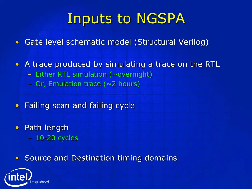 inputs to ngspa